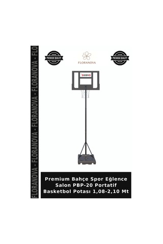 Premium Bahçe Spor Eğlence Salon Pbp-20 Portatif Basketbol Potası 1,08-2,10 Mt