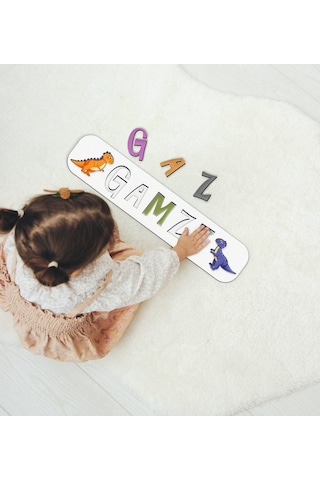 Bk Toys Çocuklara Özel Isimli Ahşap Eğitici Yapboz Puzzle-12