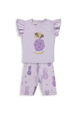 Civil Baby Ananas Baskılı 6-18 Ay Takım - Lila