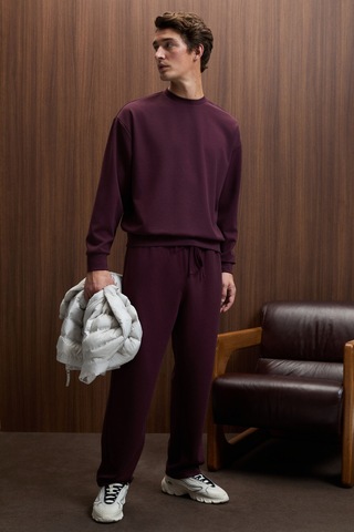 Grımelange Vıento Erkek Bisiklet Yaka Uzun Kollu Regular Fit Bordo Sweatshirt Bordo