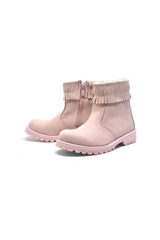 Raker Chiron Hakiki Deri Pembe Fermuarlı Kız Çocuk Bot Çizme Pembe