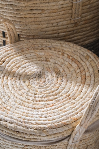 Mira Hasır 5 Li Çok Amaçlı Sepet Seti Krem