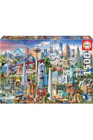 Educa Puzzle 1500 Parça Kuzey Amerika Sembolleri 17670
