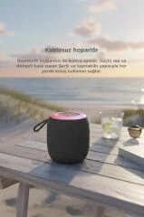 Bluetooth Hoparlör Rgb Işıklı Usb Fm Destekli Radyo D10 Mavi