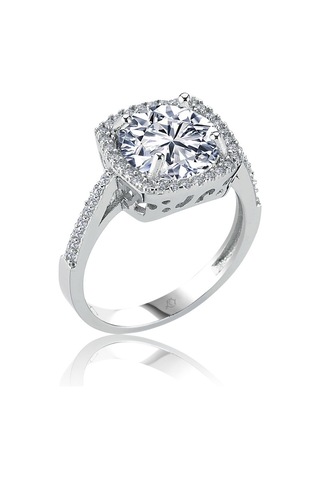 Kare Tektaş Gümüş Yüzük