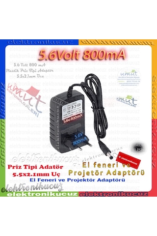 5.6 Volt 800ma Fener Projektör Şarj Aleti Uyumlu 5.6v 800mA Adapt