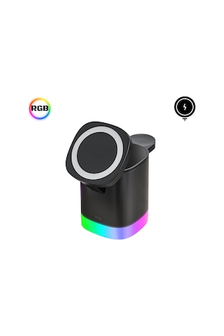 15w 3in1 Kablosuz Şarj Standı Aircharger Quattro Magsafe Apple Uyumlu iPhone+applewatch+airpods Hızlı