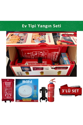 Ev Tipi Yangın Seti Mutfak Yangın Tüpü 120 x 120 CM - Yangın Battaniyesi 1 KG