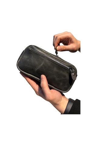 Mft Leather Design Hakiki Deri Erkek Çanta El Portföyü Raven 2501 Antrasit