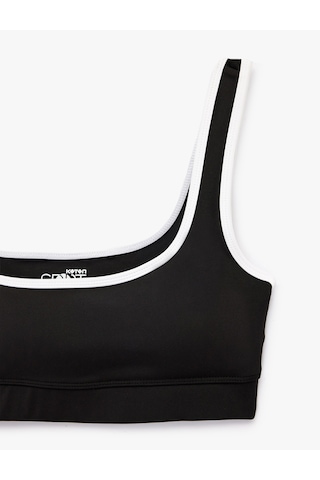 Koton U Yaka Kolsuz Slim Fit Biyeli Sporcu Sütyeni Siyah 6sak30175nk