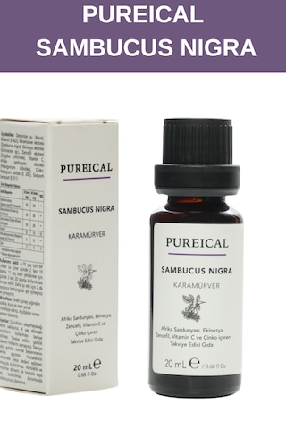 Pureıcal Sambucus Nigra Karamürver Pelargonium Ekinezya Zencefil C Vitamini Çinko 20 Ml