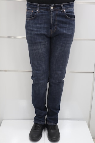 Denim Cartel Dmctekstil Erkek 963 Lacivert Yüksek Bel Rahat Kesim Boru Paça Jean Pantolon