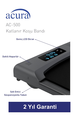Ac-500 Bluetoothlu, Hoparlörlü, Uzaktan Kumandalı Katlanır Koşu Bandı