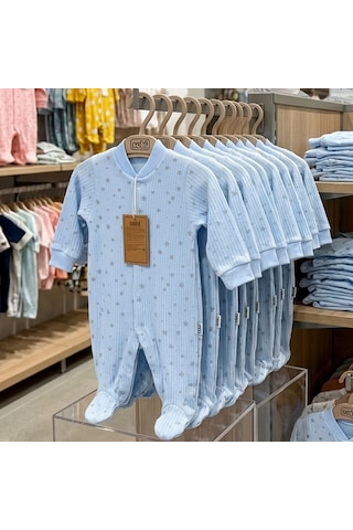 Sebi Bebe Yıldızlı Patikli Tulum 1131 Mavi