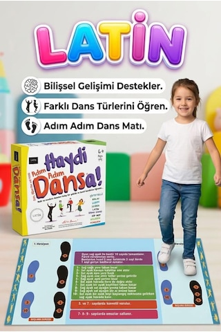 Haydi Dansa Latin Dans Matı 130x70 Cm Adım Adım Eğitici Geleneksel Dansı Öğretim Oyunu