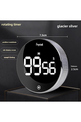 Symbee Yeni Model Dönen Lastikli Mıknatıslı Zamanlayıcı - Mutfak, Fırınlama, Öğrenme, Ev Ve Dış Mekan Kullanıma Uygun Buz Mavisi