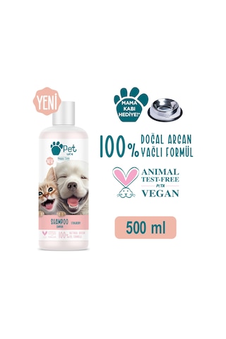 Pet Love Şampuan Çilek Doğal Argan Yağlı 500 ML