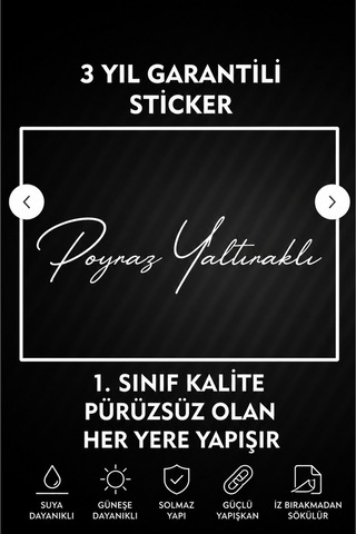 Mupoy Kişiye Özel Ad Soyad Imza Sticker 1 Adet / Etiket / Araç Sticker / Araba Sticker