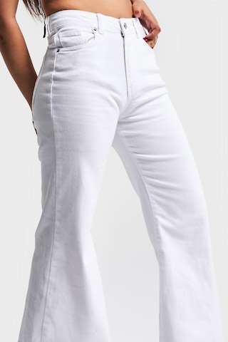 Itsbasic Kadın Beyaz Renk 5s5-2 Mry Flare Fit Bol Paça %100 Koton İç Göstermez Denim Jean