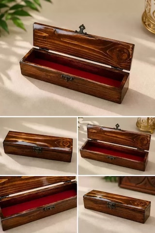 Kutusu Ahşap Tesbih Masif Cam El Yapımı 26x6x5 Cm Koleksiyon Kutusu 45663050