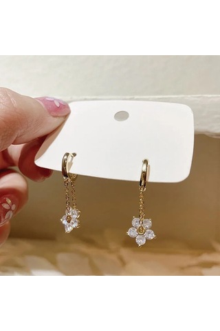 Mizaç Bayanlar Hafif Lüks İnci Çift Katmanlı Küpe Elmas Küpe, Şartname: Eh1034