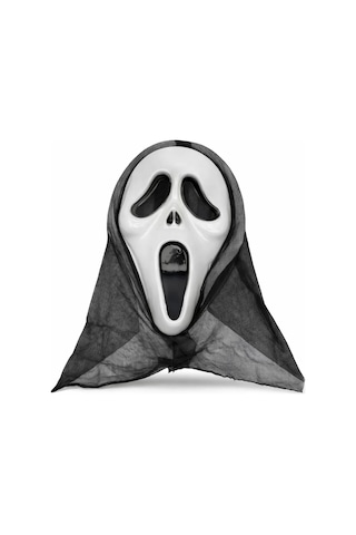 Kapşonlu Çığlık Maskesi Scream Maskesi - Hayalet Maskesi 33x21 Cm 13+