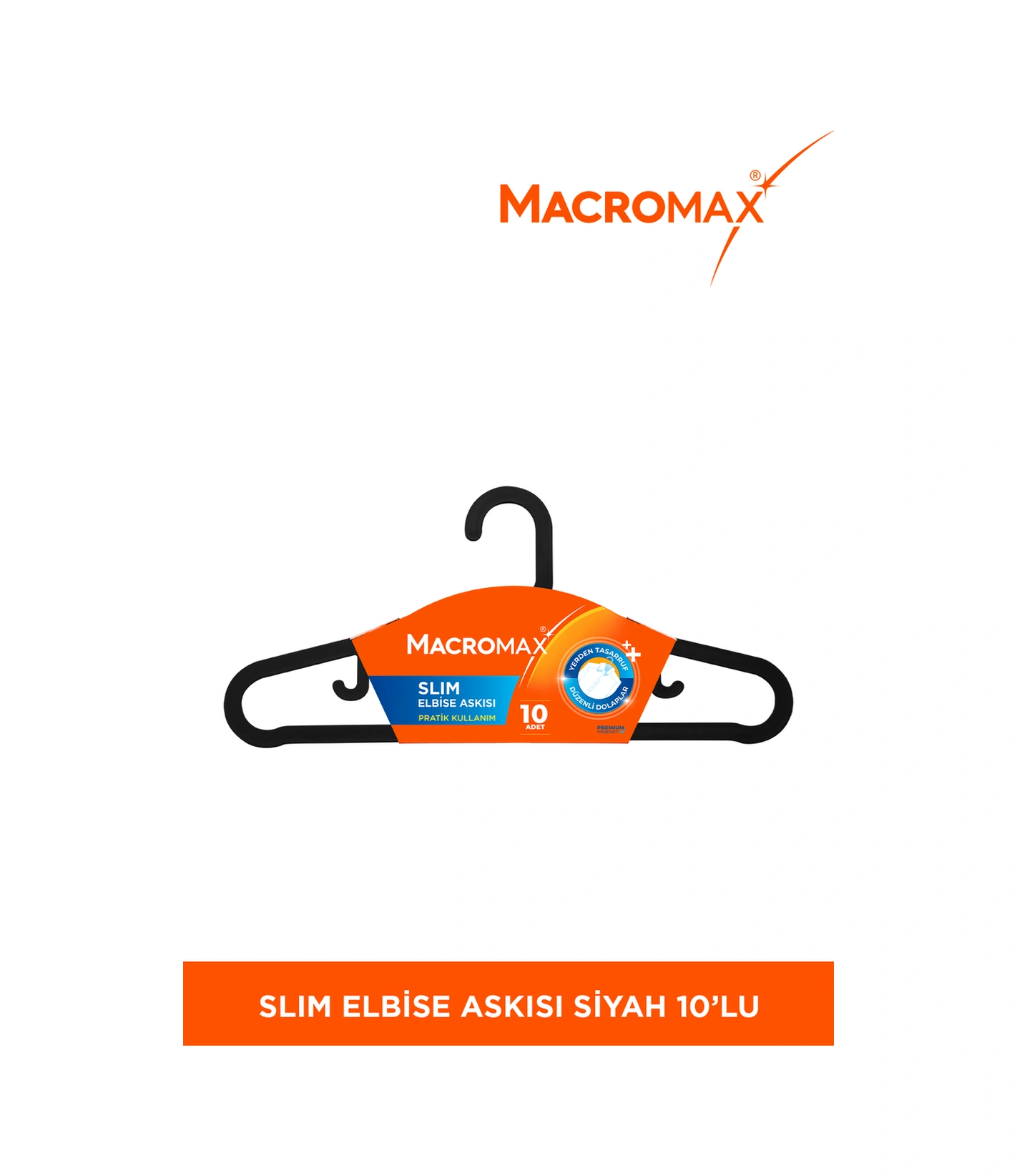 Slim İnce Elbise Askısı 10'lu Paket, Yerden Tasarruf Sağlayan Min