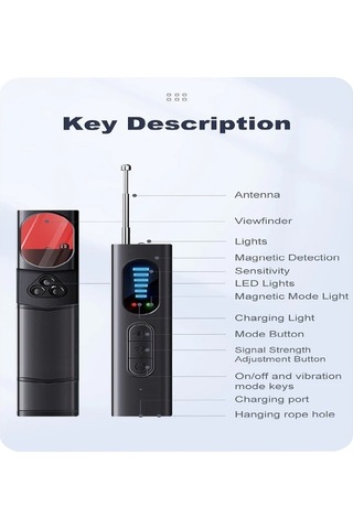 Createtech T15 Kamera Dedektörü Kablosuz Kızılötesi Tarayıcı Anti-konum Dedektör