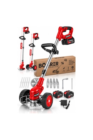 Böhrer Ba0115406 21v 2ah Çift Akülü Profesyonel Akülü Çim Biçme Kenar Kesme Makinesi