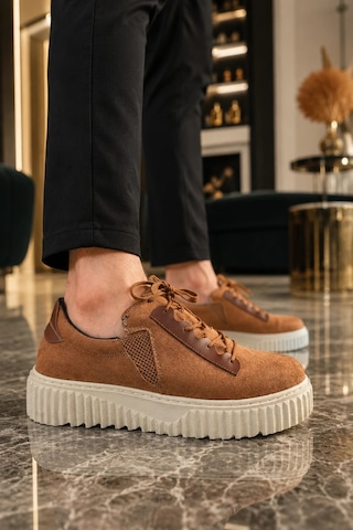 Mevese Dlob Erkek Bağcıklı Süet Günlük Casual Spor Sneaker Ayakkabı - Taba