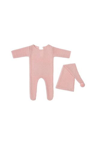 Pembe Yousheng 1 Takım Bebek Fotoğrafçılığı Romper Büyük Esneklik Jakarlı Desen Bebekler Tulum Sevimli Yenidoğan Fotoğraf Sahne Tığ Kıyafet Pembe