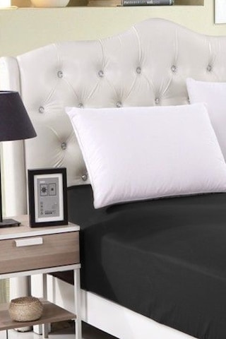 Eponj Home Lastikli Çarşaf Tek Kişilik Basic Siyah Siyah