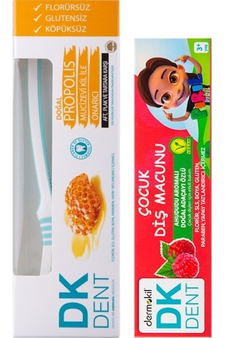 Dermokil Ahududu Diş Macunu + Propolis Diş Macunu + Diş Fırçası