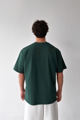 Flaw Atelıer Basic Oversize Fit Yeşil Tişört-29504