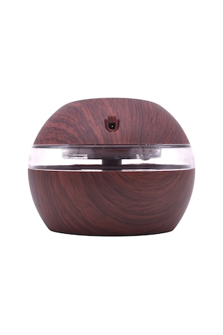 Geeksen Koyu Ahşap Desenli Usb Nemlendirici - 300ml, 30ml/saat, Led Gece Lambası Ve Aromaterapi Özelliği, Yx-002 Modeli
