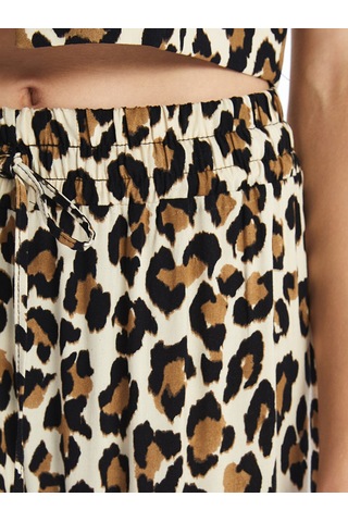 Lcw Limited Kahverengi Standart Fit Leopar Desenli Kadın Pantolon