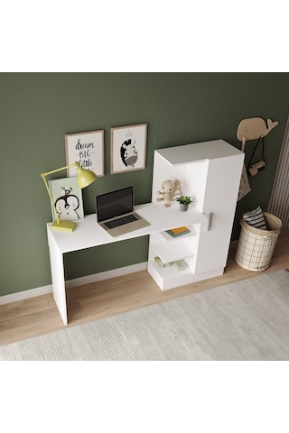 Robinhome Robin Home Arthur Kitaplıklı Çalışma Masası Beyaz