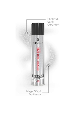 Sinep Pro-care Mega Strong Saç Spreyi 5 Numara Sertlik 400 Ml