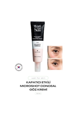 Kapatıcı Etkili, Skualen Ve Kafein İçeren Mikro İğneli Göz Kremi Wati For Skin Eye Cream 30 Ml