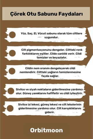 %100 Bitkisel Doğal El Yüz Saç Cilt Vücut Hoş Kokulu Orijinal Saf Çörek Otu Sabunu 120g - 1 Adet