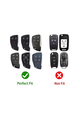 Geeksen Chevrolet 2021-2022 Model 3/4/5/6 Tuşlu Akıllı Anahtar İçin Çinko Alyüminyum Korumalı Kılıf Gri Anahtar Zinciri İçerir