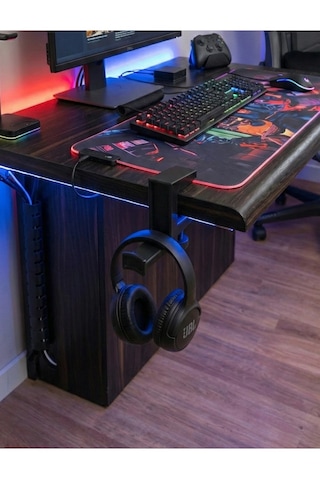 Premium Minimalist Gamer Çok Amaçlı Ayarlanabilir Kulaklık Standı - Siyah