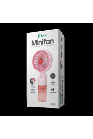 Feny Fn-f50 Pembe 3 Kademeli Hız Buharlı Ferahlık Elde Kullanım Dahili 800mah Bataryalı Type-c Şarj Girişli Vanti