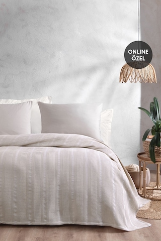 Yataş Liona Tek Kişilik %100 Pamuk Pike Takımı - Bej