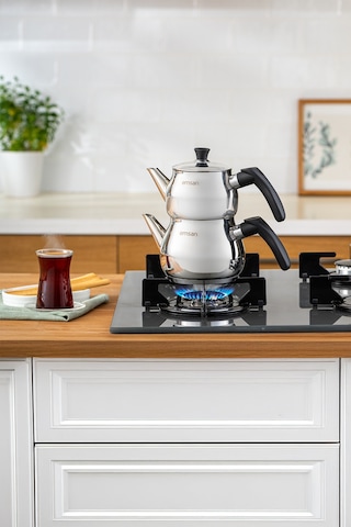 Emsan Ajda Mini Çaydanlık Takımı 0,75-1,5 Lt Siyah