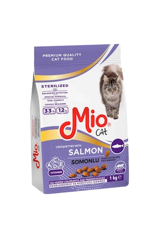 Mio Somonlu Kısırlaştırılmış Yetişkin Kedi Maması 1 KG