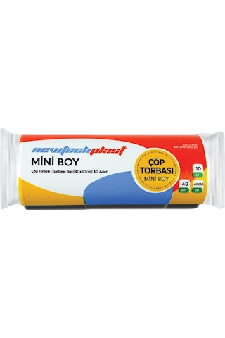 Newtechplast Mini Boy Çöp Torbası Beyaz 50'li 40 x 50 CM