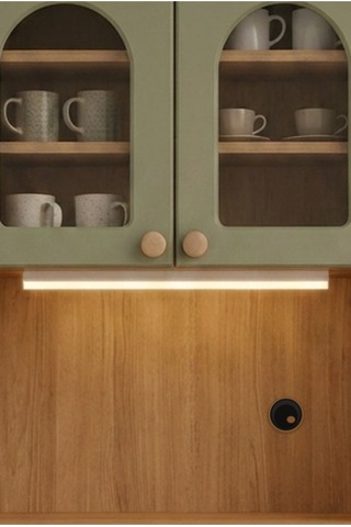 Barista Led Aydınlatmalı Kahve Köşesi Dolabı Retro Büfe 195cm Mdf Koyu Yeşil