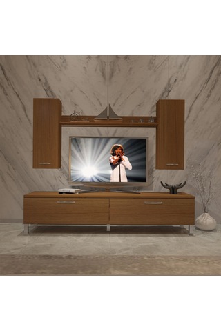 Decoraktiv Eko 5d Slm Std Krom Ayaklı Tv Ünitesi Tv Sehpası Ceviz
