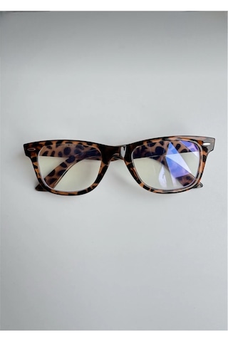 Habeq Wayfarer Leopar Desenli Mavi Işık Korumalı Optik Uyumlu Koruma Gözlüğü Çok Renkli